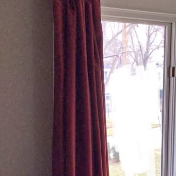 Pottery Barn Burgundy 100W x 96L Silk Dupioni Drapes.Set of 2 - Picture 2 of 8